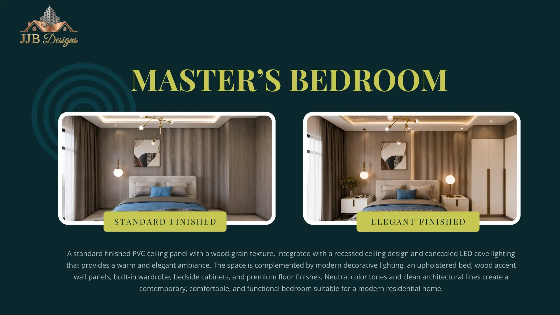 Sample turnover master's bedroom in standard and elegant finish